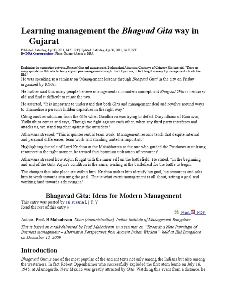 Реферат: The Bhagavad Gita Essay Research Paper Upon